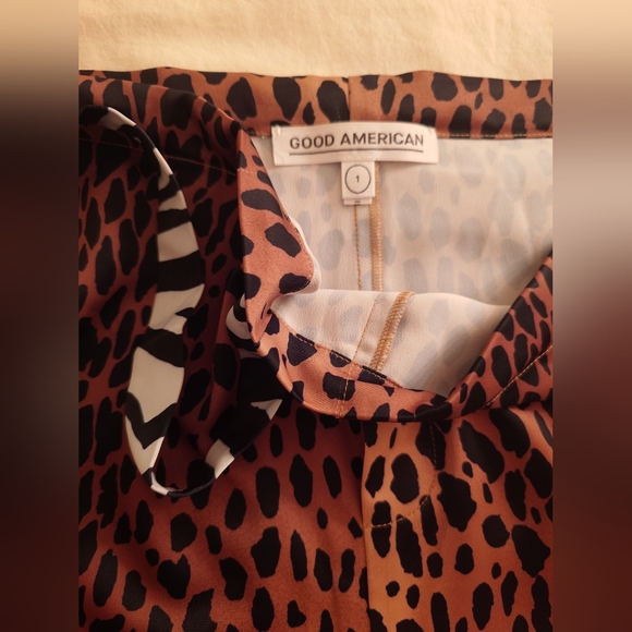 NWT Animal Print GOOD AMERICAN Cropped Pajama Top + Drawstring Pants S / 1 SET - Picture 12 of 16